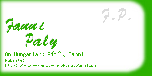 fanni paly business card